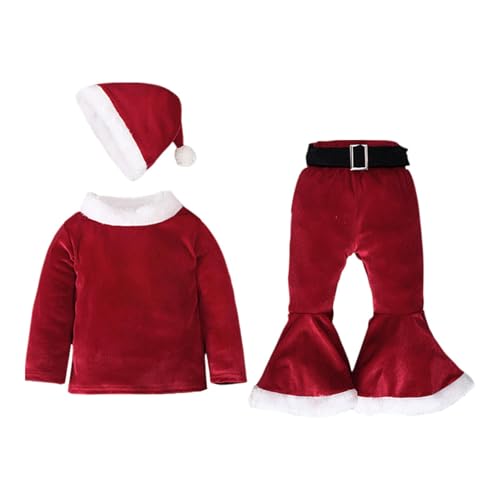 Harilla Kinder Weihnachtskostüm verkleiden Sich Kinder Elf Kostüme für Party Urlaub Karneval, Rot, 90cm von Harilla