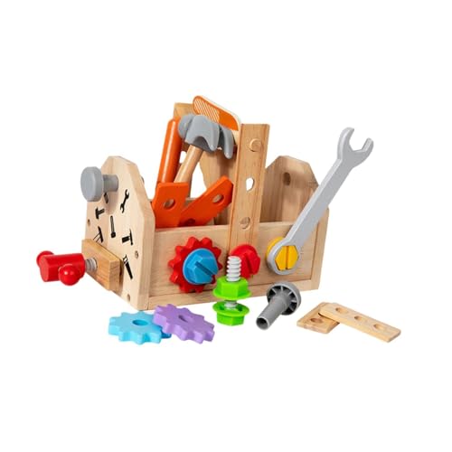 Harilla Kinder-Werkzeugset, Spielzeug, Kleinkinder-Werkzeug mit Box, Reisespielzeug, Montessori-Werkzeugbank aus Holz für Kinder, Mädchen, Jungen, von Harilla