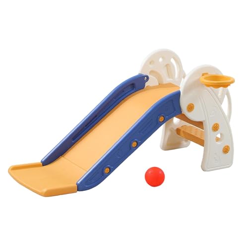 Harilla Kinderrutsche, Kinderunterhaltung, freistehendes Motorikspielzeug, Rutsche, Klettergerüst, Spielset, Babyspielplatz für Kleinkinder im Innen- und, Orange mit Rahmen von Harilla