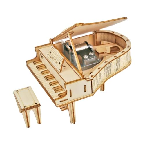 Harilla Klavier-Spieluhr, 3D-Puzzles für Erwachsene, Bausatz, DIY-Set, Holzpuzzle, Zusammenbauen von Spielzeugmodellbausätzen für Erwachsene zum Bauen für, Style A von Harilla