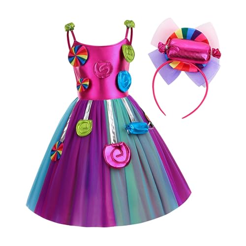 Kleine Mädchen Süßigkeiten Kleid Tüll Kleid Kostüm Lutscher Kleid Prinzessin verkleiden Sich für Cosplay Rollenspiele Maskerade Hochzeit Karneval, 120 von Harilla