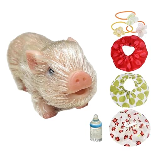 Harilla Kleines wiedergeborenes Schweinespielzeug, Schweinchenpuppe, sensorisches Spielzeug, Mini-Schweinchenspielzeug, niedliches Tierpuppenspielzeug, Stil A von Harilla