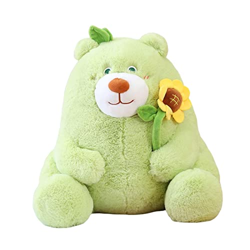 Harilla Kuscheltier Plüschbär Hält Rose Blume Plüschpuppe Plüschstofftier für Raumdekoration Geburtstagsgeschenk Partybevorzugung Muttertag, grün 25cm von Harilla