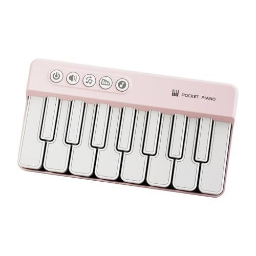 Harilla Leichtes Taschenklavier, elektronisches Klavier, , Musikinstrument, multifunktionales Kinder-Mini-Keyboard-Klavier für Neujahr, Halloween , Rosa von Harilla