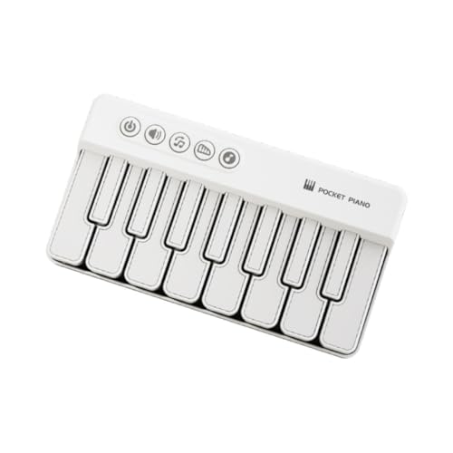 Harilla Leichtes Taschenklavier, elektronisches Klavier, , Musikinstrument, multifunktionales Kinder-Mini-Keyboard-Klavier für Neujahr, Halloween , Weiß von Harilla