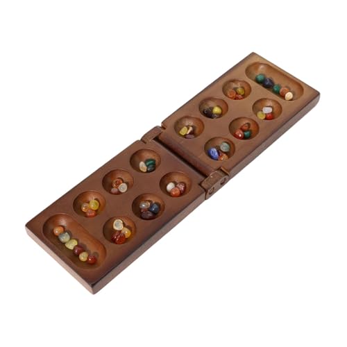 Harilla Mancala Brettspiel Familien Brettspiel Tischspiel und 50 Perlen mit klappbarem Holzbrett für Teenager Kinder Spieleabend Kinder von Harilla