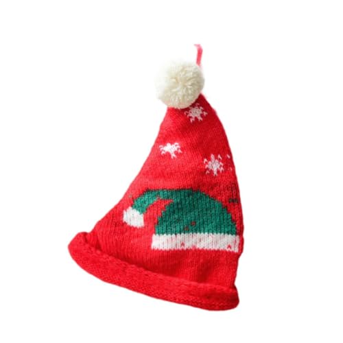 Harilla Mini-Weihnachtsdekorationsmütze mit, gestrickt, stilvolle, Wiederverwendbare Polyester-Strickmütze, Weihnachtsmannmütze als Geschenk für zu, Rot Grün Hut von Harilla