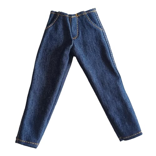 Harilla Miniatur-Jeans im Maßstab 1:12, Mini-Hose, handgefertigtes lässiges Figuren-Puppenkleidungs-Outfit, Blau von Harilla