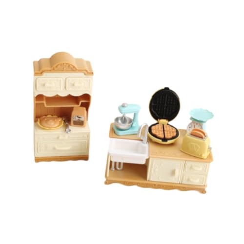 Harilla Miniatur-Küchenspielset, Eierschläger und Brotmaschinen-Set, Koordinations-Puppenhaus-Küchenzubehör für Mädchen, Jungen, Kleinkinder von Harilla