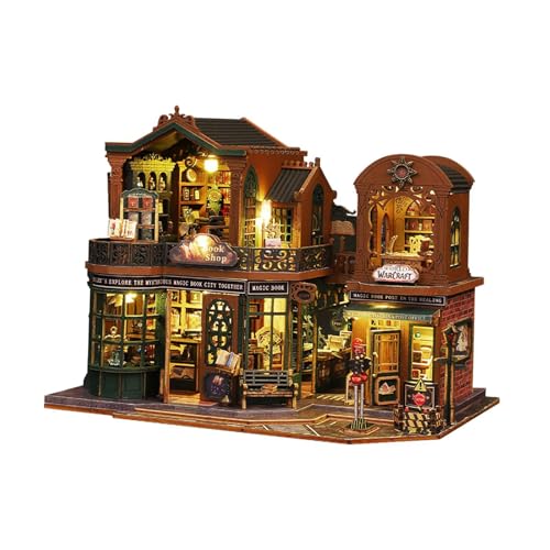 Harilla Miniatur-Puppenhaus-Möbel-Kits Puppenhaus-Zubehör Ornament Desktop-Dekor für Kinder Erwachsene Handwerk Retro Zimmer Box Modell von Harilla