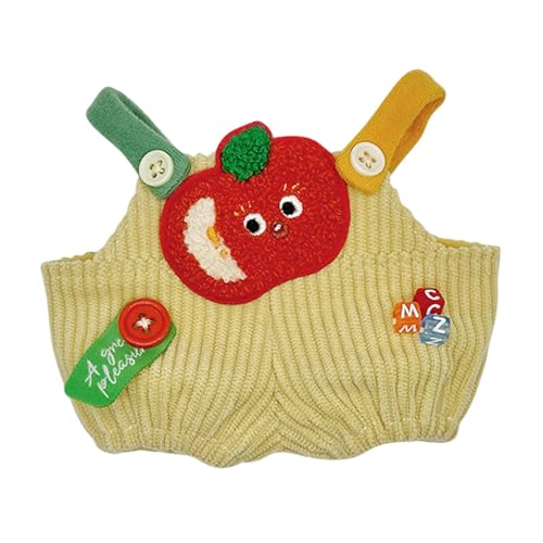 Harilla Miniatur Puppenhose,Mädchen Puppen Outfits,Cartoon Obst Muster,Entzückende Kostüme,Puppen Overall Hose für Puppen,Plüschpuppen,Kinder, Äpfel, 10cm von Harilla