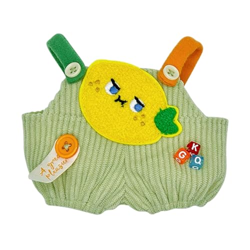 Harilla Miniatur Puppenhose,Mädchen Puppen Outfits,Cartoon Obst Muster,Entzückende Kostüme,Puppen Overall Hose für Puppen,Plüschpuppen,Kinder, Zitrone, 15cm von Harilla