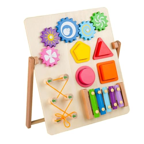 Harilla Montessori Busy Board, Lernspielzeug, Feinmotorik, Hand-Auge-Koordination, Geschenk, Montessori-Spielzeug, logisches Spiel für den Unterricht, Zahnradblock von Harilla