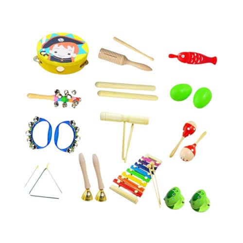 Harilla Musikinstrumente-Set für Kleinkinder, aus Holz, Schlaginstrumente, Spielzeug, Dreieck, pädagogisches Musikspielzeug für Kinder, Geschenk für Jungen, Style B von Harilla