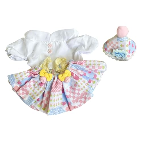 Harilla Niedliche Kleidung für Kuscheltiere in Form Einer Ente für 15 cm Große Puppen, Zubehör für Plüschpuppen, Stylisch, Zum Anziehen, DIY Outfit für Weiche, Kuchenkleid-Set von Harilla