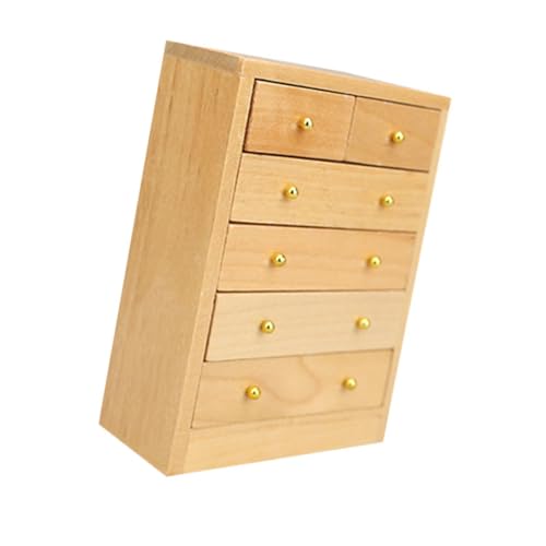 Harilla Organizer-Schrank, Mini-Schubladenschrank, Dekor, Foto-Requisiten, Miniatur-Nachttisch, Puppenhaus, Holz-Aufbewahrungskommode für Schlafzimmer von Harilla