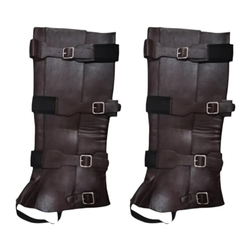 Harilla Piratenstiefelüberzüge, Steampunk-Stil, für Herren, originelle Beinüberzüge, mittelalterliche Schuhüberzüge für Cosplay-Kostüme, Zubehör für, Kaffee von Harilla