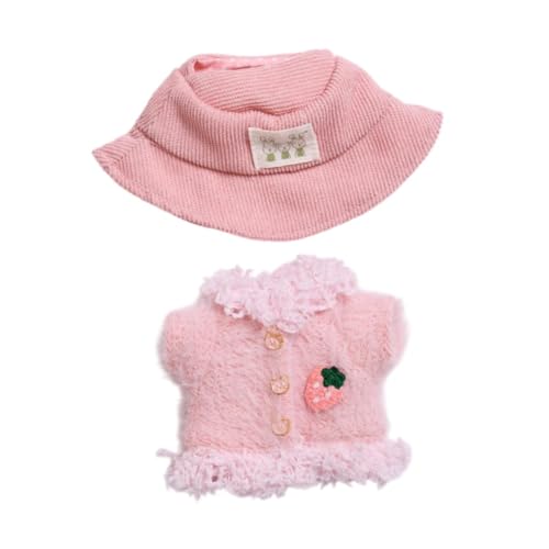 Harilla Plüsch-Puppenmanteljacke, Foto-Requisiten, DIY-Rollenspiel für Kinder, Mantel mit offener Vorderseite. Machen Sie Ihre eigenen Puppen für 17-cm-Puppen, Rosa von Harilla