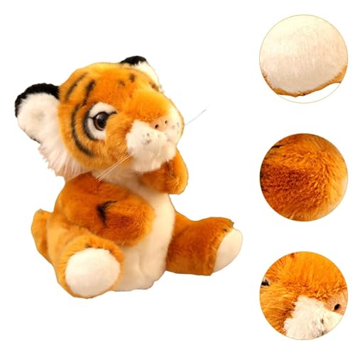 Harilla Plüsch Tierhandpuppen -Tiger Interaktiver Puppenspiel, weiche fantasievolle Rollenspiel -Kopfhandschuhe Fingerpuppen für Kinder, unterrichten, Braun von Harilla