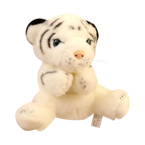 Harilla Plüsch Tierhandpuppen -Tiger Interaktiver Puppenspiel, weiche fantasievolle Rollenspiel -Kopfhandschuhe Fingerpuppen für Kinder, unterrichten, Weiß von Harilla