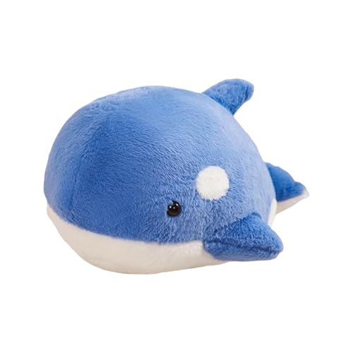 Harilla Plüschtierkissen, Umarmungsgeschenk, süßes Fischkissen, Ornament, Meeressäugetierpuppe, Stofftierspielzeug für die Inneneinrichtung, Blau 35cm von Harilla