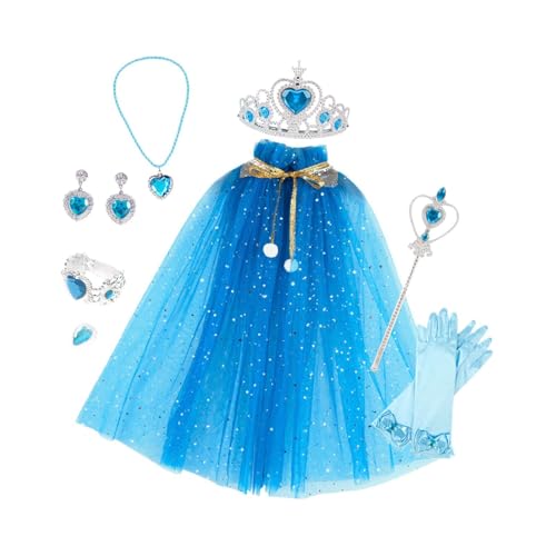 Harilla Prinzessin Kostüm Set Rollenspiel Prinzessin verkleiden Sich für Mädchen für Karneval Geschenke, Blau von Harilla