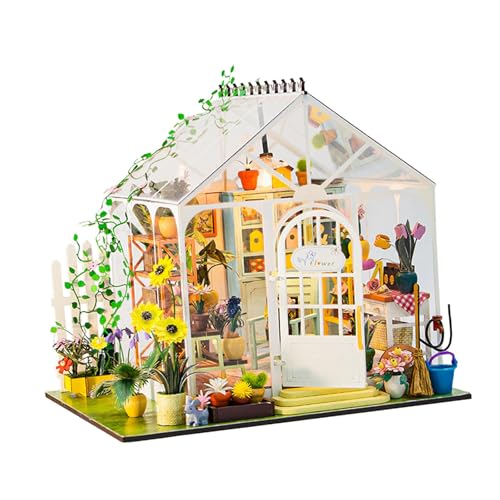 Harilla Puppenhaus-DIY-Miniaturbausätze und Blumentopf, kleines Hausbauset, kreatives handgefertigtes Mini-Hausmodell für Jungen und Mädchen von Harilla