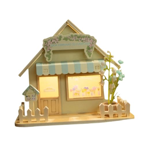 Harilla Puppenhaus Handgemachtes Spielzeug Nachtlicht Kleinkinder Kits USB Aufladen Kinder Kinder Geburtstagsgeschenke DIY Handgemachte Holzhütte von Harilla