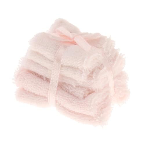 Harilla Puppenhaus-Miniatur-Handtuch-Set, Spielzeug, Badezimmermöbel, Puppenhaus, Spielmodell, realistisch, exquisiter Badetuch-Stapel, Lebensszene, Rosa Harilla Puppenhaus-Miniatur-Handtuch-Set, Spielzeug, Badezimmermöbel, Puppenhaus, Spielmodell, realistisch, exquisiter Badetuch-Stapel, Lebensszene, Rosa von Harilla