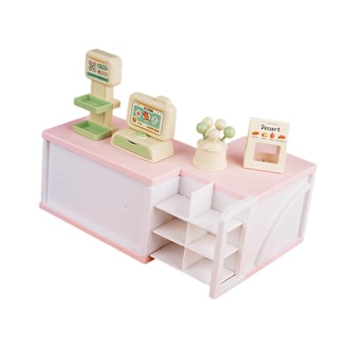 Harilla Puppenhaus Miniatur Registrierkasse Puppenhaus Möbel Rollenspiel Mini Spaß Maßstab 1:12 für Baby Kinder Mädchen Jungen Geburtstagsgeschenke, Rosa von Harilla