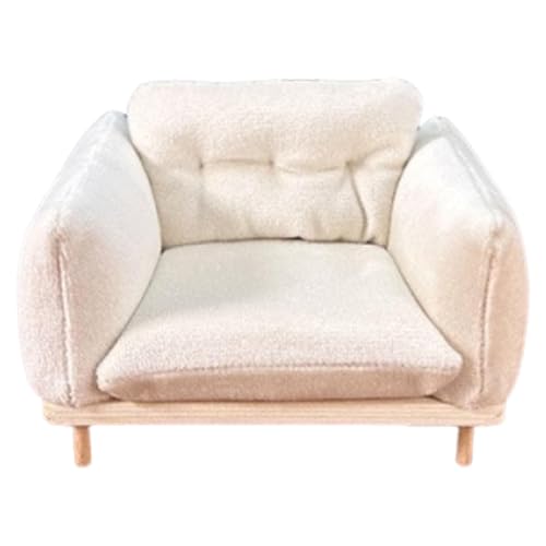 Harilla Puppenhaus-Sessel, Mini-Sofa-Modell im Maßstab 1:12, realistisches, Elegantes Puppenhaus-Accessoire, Moderne, dekorative, winzige Modellsammlung, Weiß Harilla Puppenhaus-Sessel, Mini-Sofa-Modell im Maßstab 1:12, realistisches, Elegantes Puppenhaus-Accessoire, Moderne, dekorative, winzige Modellsammlung, Weiß von Harilla
