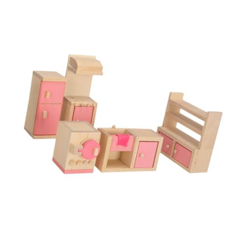 Harilla Puppenhaus aus Holz, Miniaturmöbel-Set, Rollenspiel, Spielzeug, Szene, Requisiten, Simulation, DIY, Miniaturmöbel, Spielzeug für Jungen und Mädchen, Küche Eingerichtet von Harilla