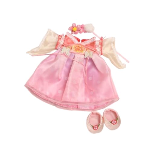 Harilla Puppenkleid-Set, Puppenkleidung, bequemes, stylisches Puppenzubehör, Dekoration, Puppen-Outfits, Kostüm für 30 cm große Bärenpuppen, Rosa von Harilla