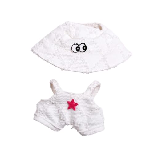 Harilla Puppenkleidung, Kostümanzug, Kostüme mit Hut, entzückende süße Verkleidung, Mädchengeschenk, Kleidungsset, Hosen für 15-cm-Puppen, Anhängerpuppe, Weiß von Harilla