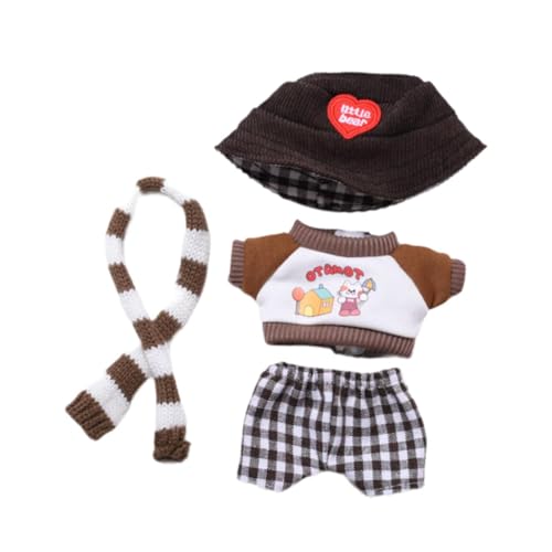 Harilla Puppenkleidung Mini Machen Sie Ihre eigenen Puppen Mode DIY Soft Boy Puppenkleidungsset Puppenoberteil Hosen Outfits für 6,69 Zoll Stofftier, Schal-Set von Harilla