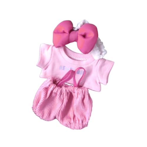 Harilla Puppenkleidung für 17 cm große Plüschpuppen, süßes, modisches, weiches Anzieh-Plüschpuppenkleid, Kuscheltier-Accessoires für Kinder, Rosa von Harilla