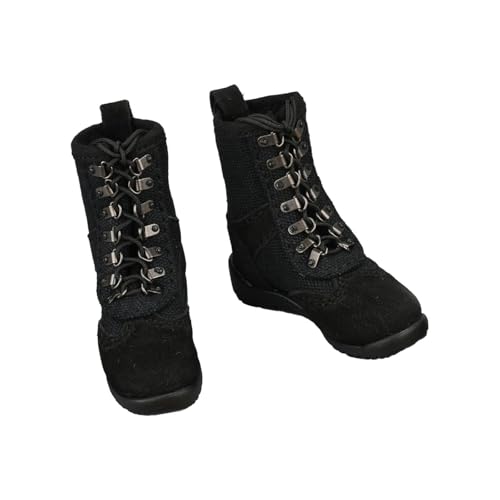 Harilla Puppenstiefel im Maßstab 1:6, Modell mit hohen Stiefeln, Schwarze Miniaturschuhe, High Top-Stiefel, Actionfigur für 12-Zoll-Actionfigur von Harilla