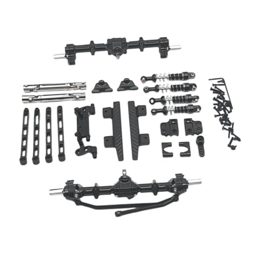 Harilla RC-Auto-Ersatzteil-Kits RC-Zubehör Robuste RC-Vorder- und Hinterachse RC-Upgrade-Metall für 1/12 MN82 LC79 RC-Fahrzeuge RC-Hobby-Auto, Schwarz von Harilla