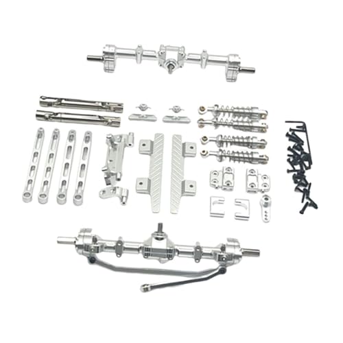 Harilla RC-Auto-Ersatzteil-Kits RC-Zubehör Robuste RC-Vorder- und Hinterachse RC-Upgrade-Metall für 1/12 MN82 LC79 RC-Fahrzeuge RC-Hobby-Auto, Silber von Harilla