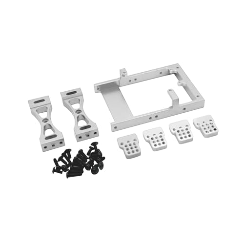 Harilla RC-Auto-Ersatzteilträger, Aluminium-RC-Autozubehör für B14 B24 B36 C14 C24 C34 C44 D90 D91 D96, Maßstab 1/12 1/16, RC-Hobbyauto, Silber von Harilla