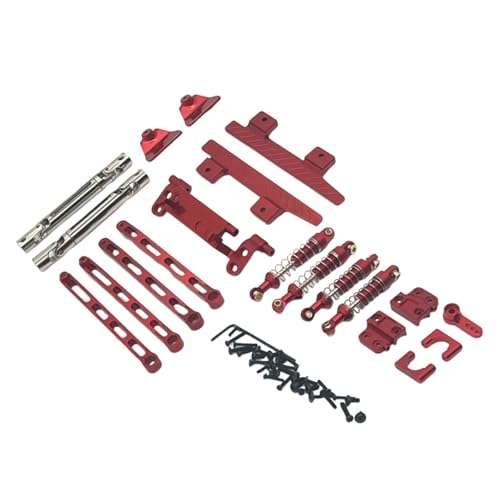 Harilla RC-Auto-Upgrade-Ersatzteile-Kits, RC-Upgrade, RC-Auto-Zugstange, Ersatz für Robustes RC-Metallzubehör für 1/12 MN82 LC79 RC Crawler RC-Auto, ROT von Harilla