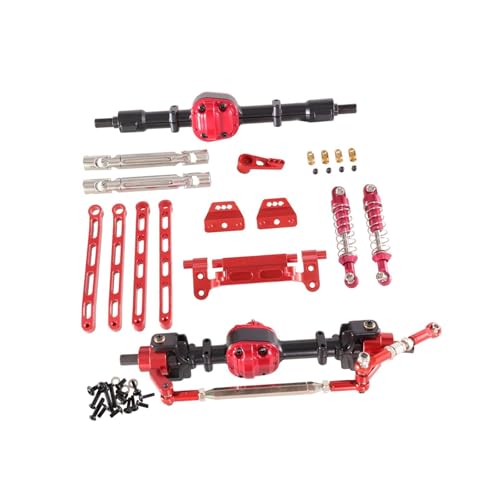 Harilla RC-Auto-Vorder- und Hinterbausatz, DIY-Zubehörmodifikation, Ersatzteile, Upgrade-Teile für MN82 1/12 RC-Hobbyauto, Crawler-Auto, Schwarz Rot von Harilla