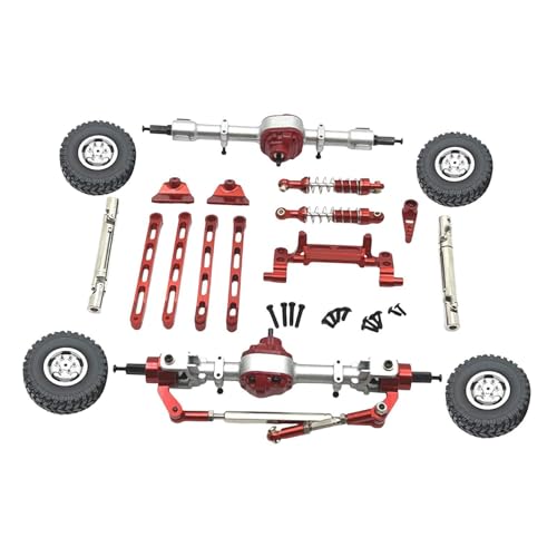 Harilla RC-Autoteile, modifiziert, einfach zu installierender, langlebiger Ersatz, robuste Ersatzzubehör-Kits, Metall für MN82 LC79 MN78 1/12 RC-Auto, ROT von Harilla