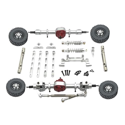 Harilla RC-Autoteile, modifiziert, einfach zu installierender, langlebiger Ersatz, robuste Ersatzzubehör-Kits, Metall für MN82 LC79 MN78 1/12 RC-Auto, Silber von Harilla