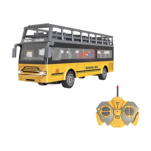 Harilla RC Bus RC Auto 1/30 elektronische Fahrzeuge Simulation mit Lichtern Geschenke zu öffnende Tür pädagogisches Schulbusmodell Schulbus Spielzeug, Doubledecker Bus A von Harilla