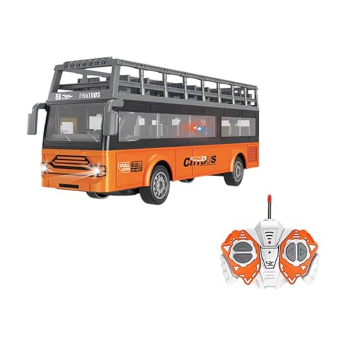 Harilla RC Bus RC Auto 1/30 elektronische Fahrzeuge Simulation mit Lichtern Geschenke zu öffnende Tür pädagogisches Schulbusmodell Schulbus Spielzeug, Doubledecker Bus B von Harilla