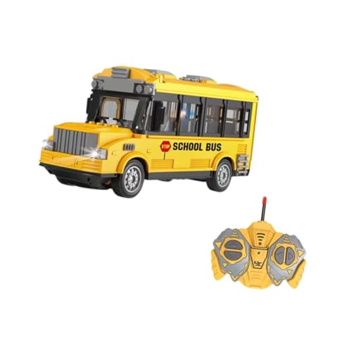 Harilla RC Bus RC Auto 1/30 elektronische Fahrzeuge Simulation mit Lichtern Geschenke zu öffnende Tür pädagogisches Schulbusmodell Schulbus Spielzeug, Yellow School Bus A von Harilla