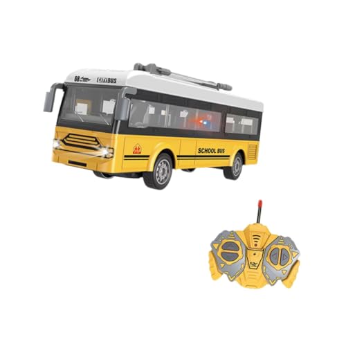 Harilla RC Bus RC Auto 1/30 elektronische Fahrzeuge Simulation mit Lichtern Geschenke zu öffnende Tür pädagogisches Schulbusmodell Schulbus Spielzeug, Yellow School Bus B von Harilla