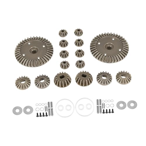 Harilla RC Differential Getriebe Set Ritzel Legierung Ersetzen Teile Metall Zubehör Differential Gehäuse Antriebsrad für 1/10 RC Auto DIY ACCS, 1 Satz von Harilla