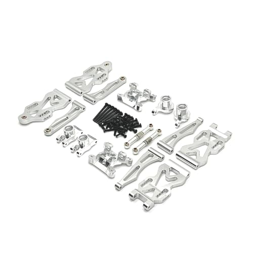 Harilla RC Metall Aluminium Ersatzteilsatz Einfach zu installierender, robuster Ersatz Professionelles RC-Autoteil für Q130A C8805 1/16 RC-Auto DIY, Silber von Harilla